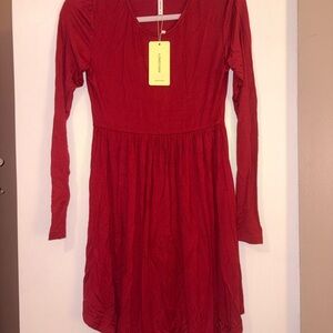 Long Sleeve Red Girls' Dress - Brand: Unknown